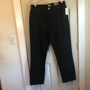 NWT women’s plus, black satin jeans